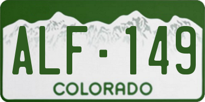 CO license plate ALF149