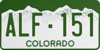 CO license plate ALF151