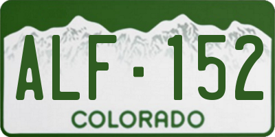 CO license plate ALF152