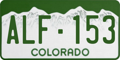 CO license plate ALF153