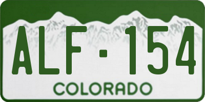 CO license plate ALF154