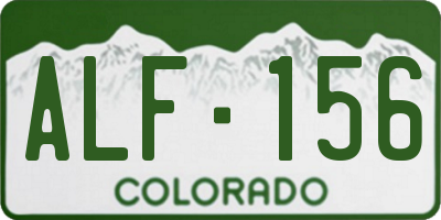 CO license plate ALF156