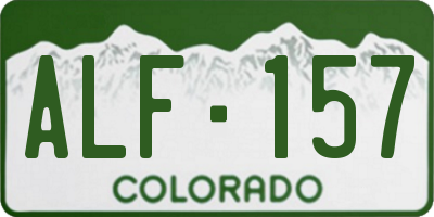 CO license plate ALF157