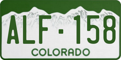 CO license plate ALF158