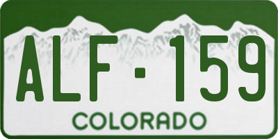CO license plate ALF159