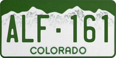 CO license plate ALF161