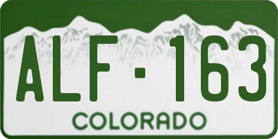 CO license plate ALF163