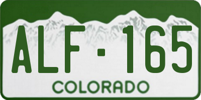 CO license plate ALF165