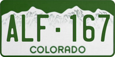 CO license plate ALF167