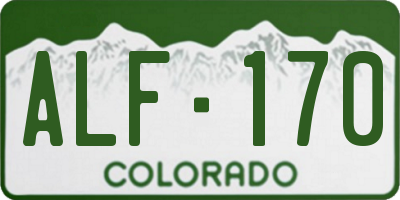CO license plate ALF170