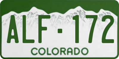 CO license plate ALF172
