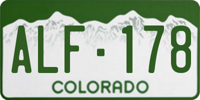 CO license plate ALF178