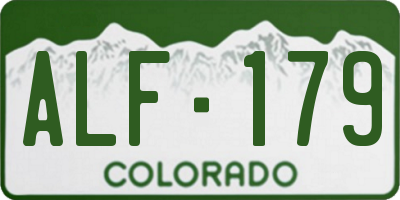 CO license plate ALF179