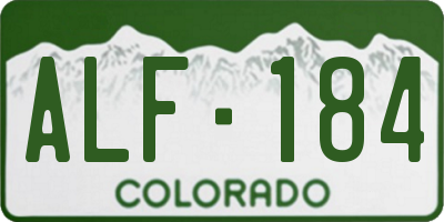 CO license plate ALF184