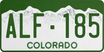 CO license plate ALF185