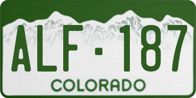 CO license plate ALF187
