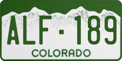 CO license plate ALF189