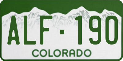CO license plate ALF190