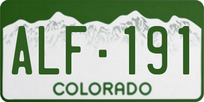 CO license plate ALF191
