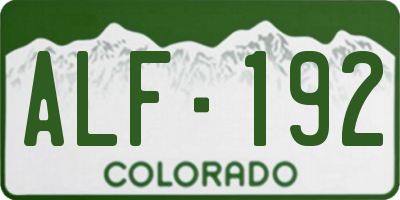 CO license plate ALF192