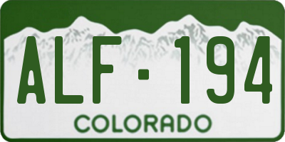 CO license plate ALF194