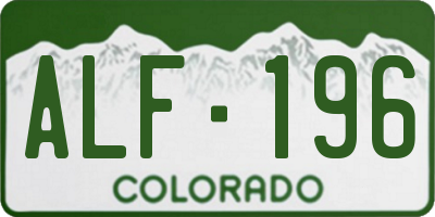 CO license plate ALF196
