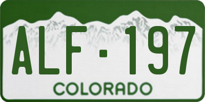 CO license plate ALF197