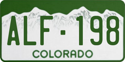 CO license plate ALF198