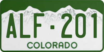 CO license plate ALF201