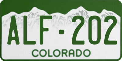 CO license plate ALF202