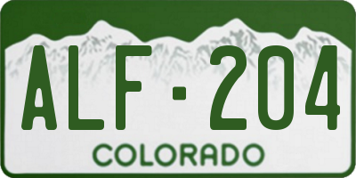CO license plate ALF204