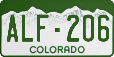 CO license plate ALF206