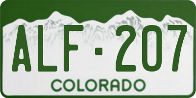 CO license plate ALF207