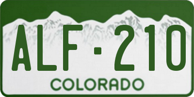 CO license plate ALF210
