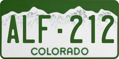 CO license plate ALF212