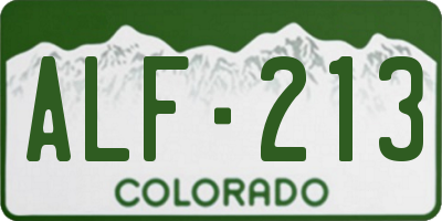 CO license plate ALF213
