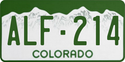 CO license plate ALF214