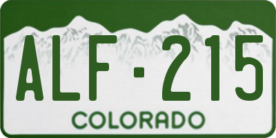 CO license plate ALF215
