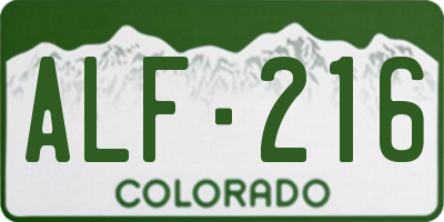 CO license plate ALF216