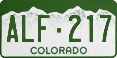 CO license plate ALF217