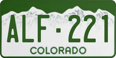 CO license plate ALF221