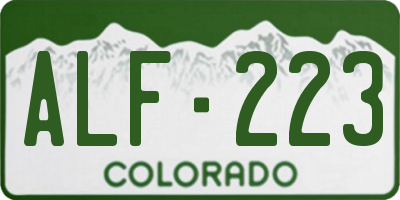 CO license plate ALF223
