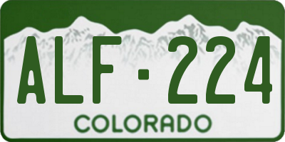 CO license plate ALF224