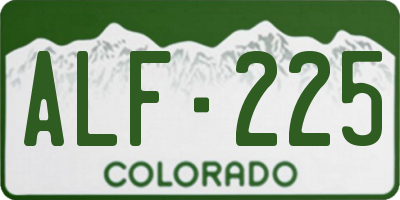 CO license plate ALF225