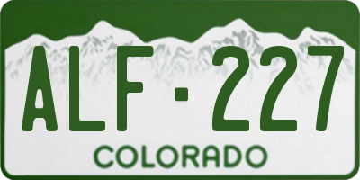 CO license plate ALF227