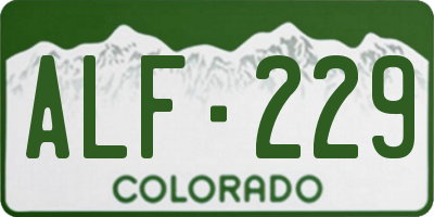 CO license plate ALF229