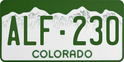 CO license plate ALF230