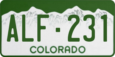 CO license plate ALF231