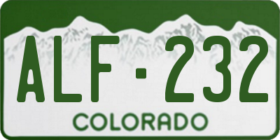 CO license plate ALF232