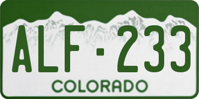 CO license plate ALF233